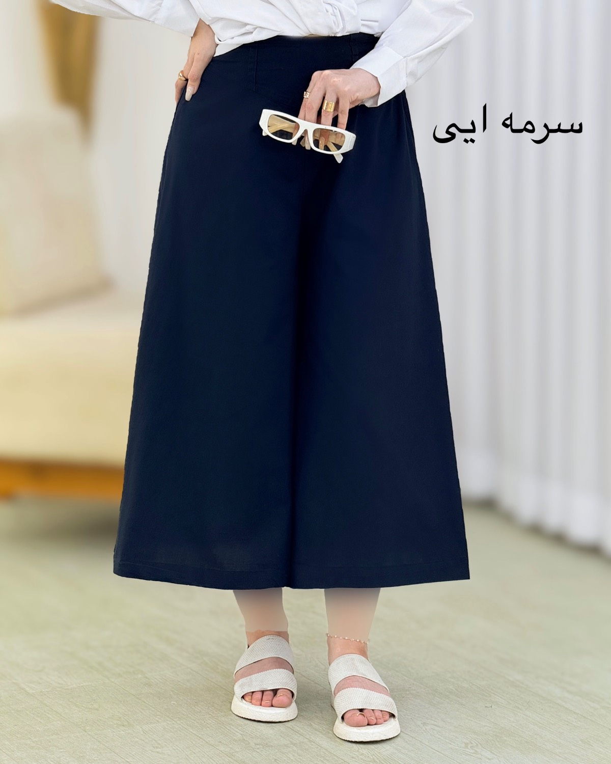 دامن شلواری لینن بلند کد i792