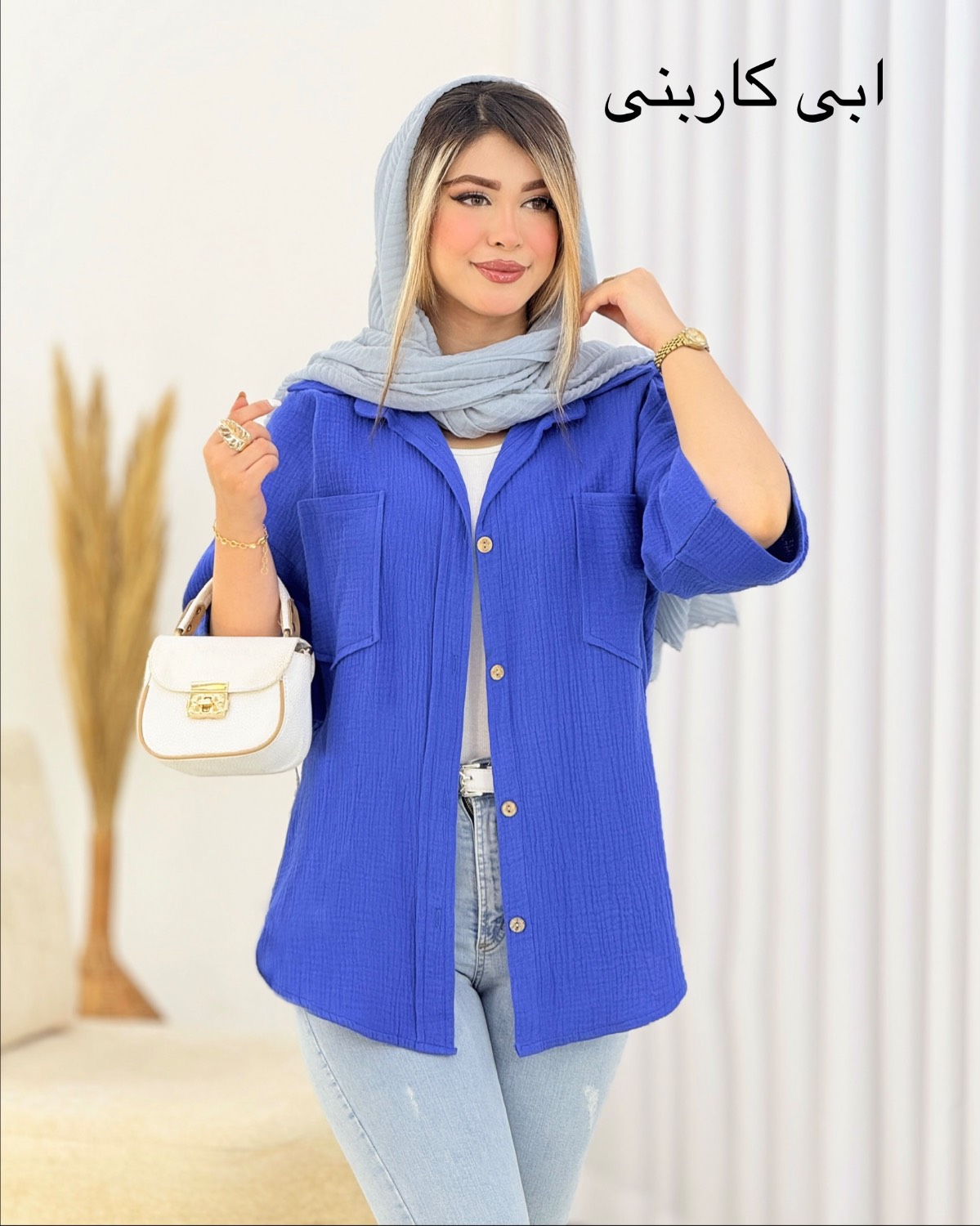 شومیز رنگی جلو جیب کد I715