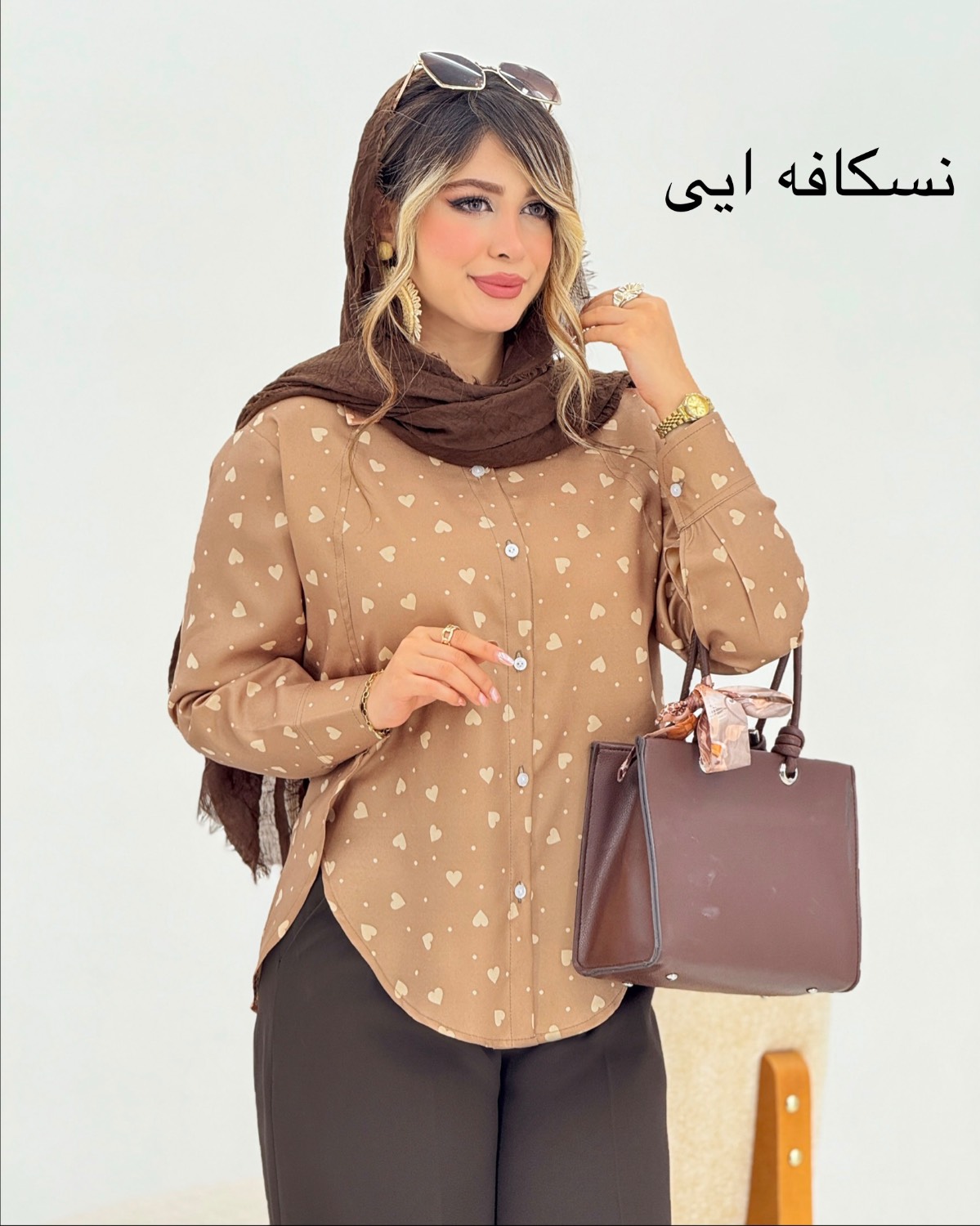 شومیز چاکدار قلبی صوفیا کد i863