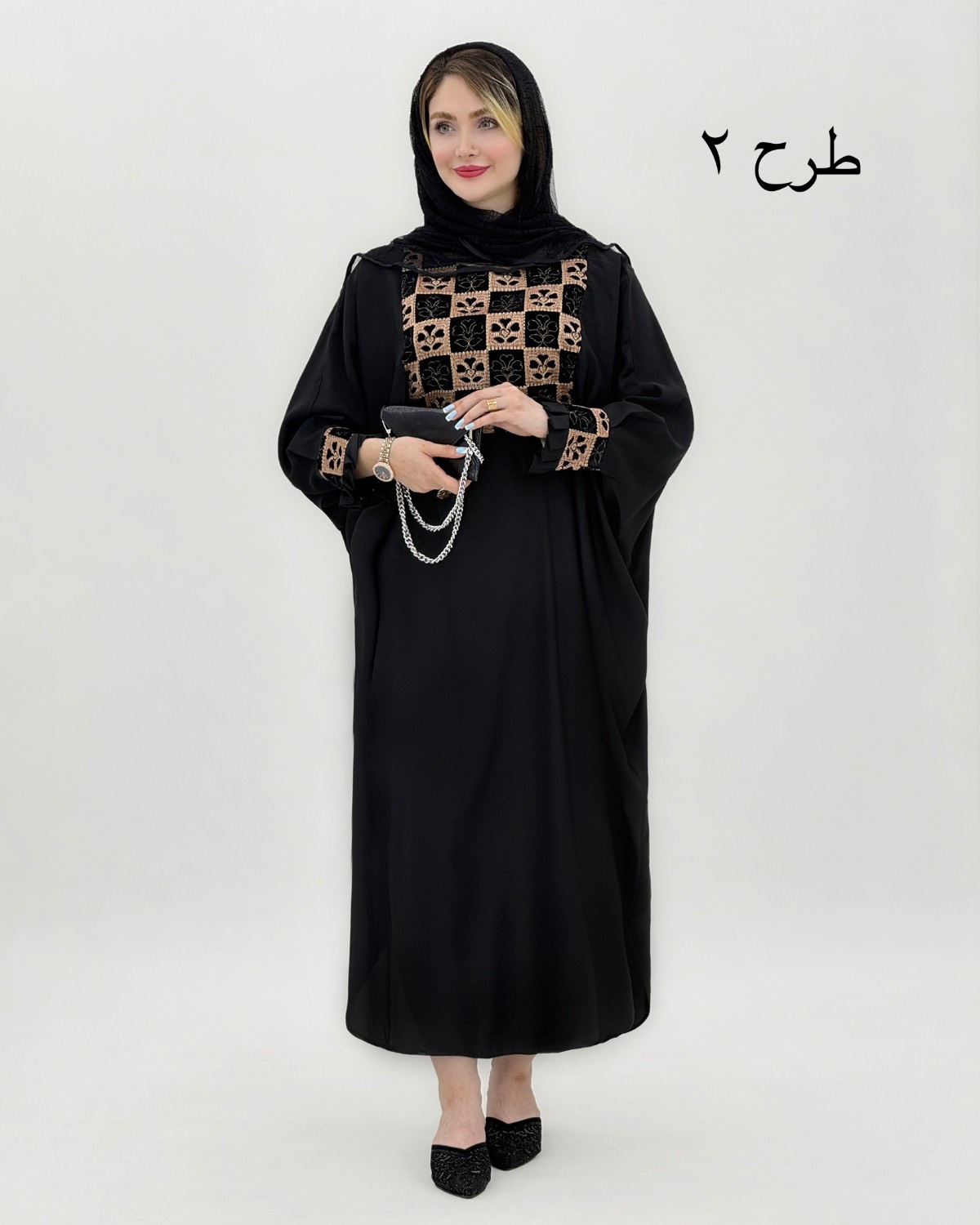 مانتو عبایی کرپ خرج کار کد i885