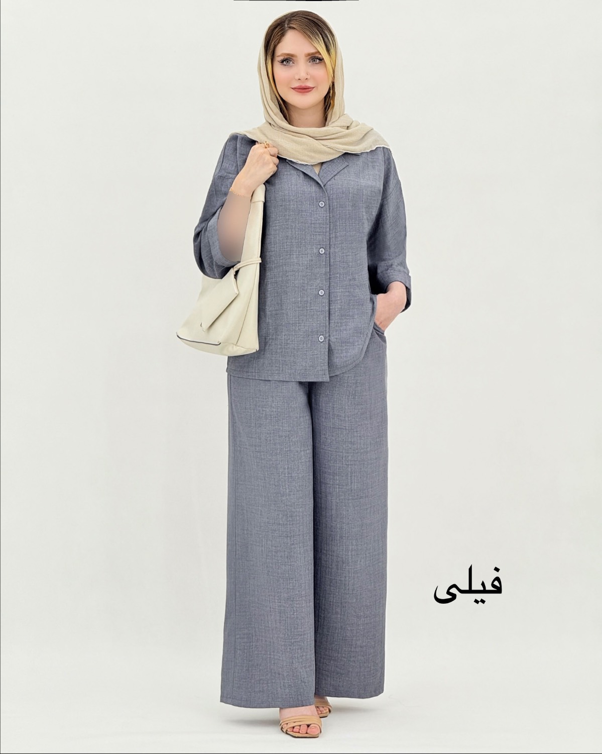 ست شومیز شلوار آستین پاکتی کد i777