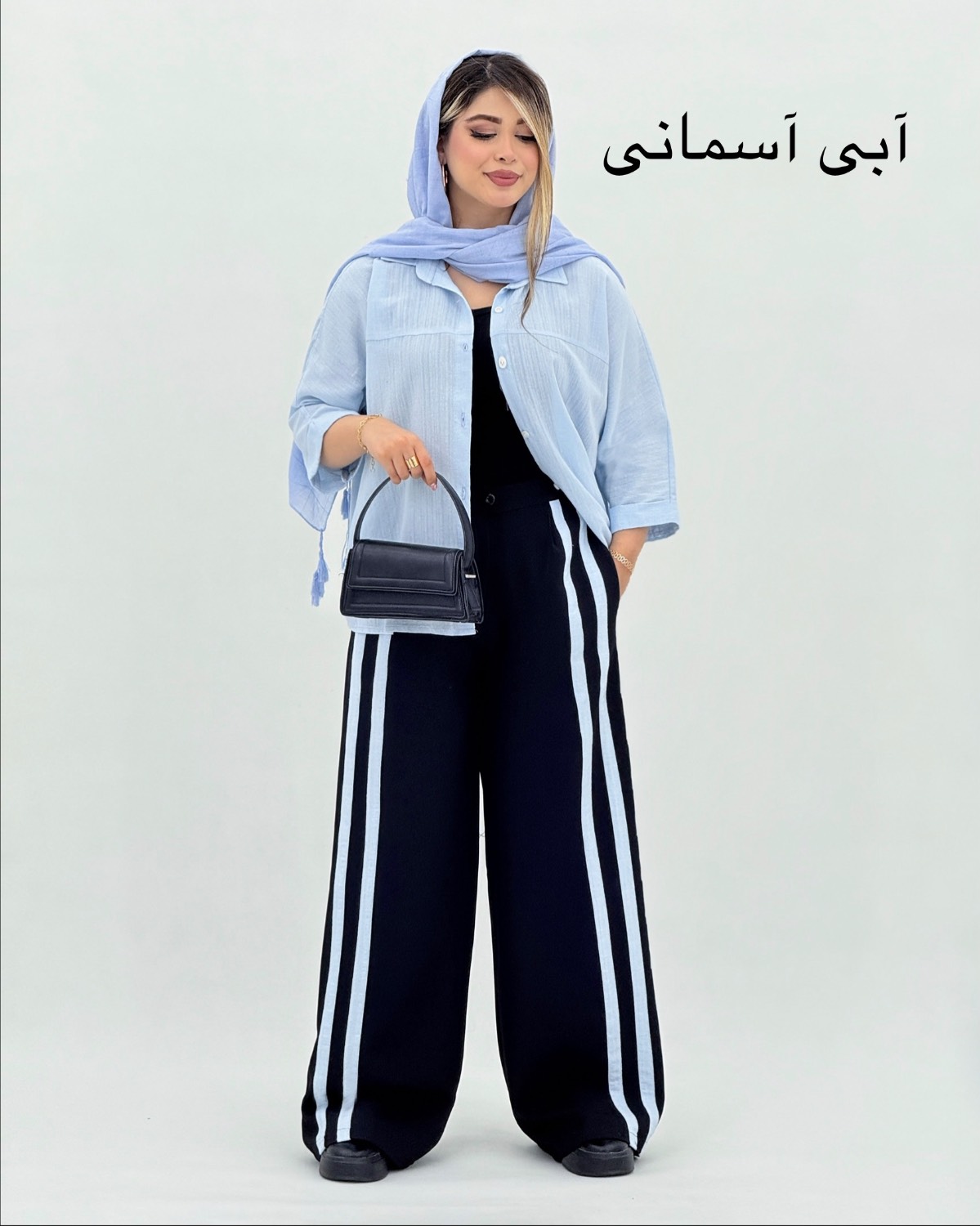 ست شومیز و شلوار دوخط پشت پیل کد i752