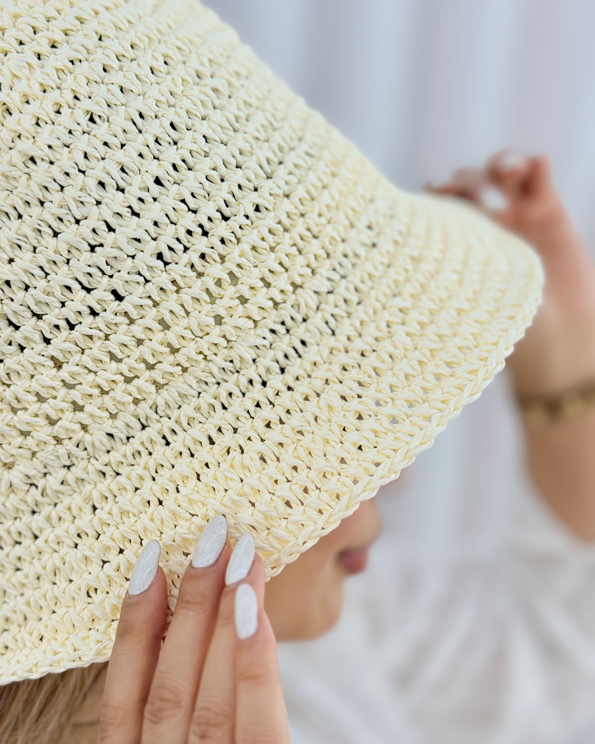 کلاه رافیا لبه کوتاه تابستانی کد i597