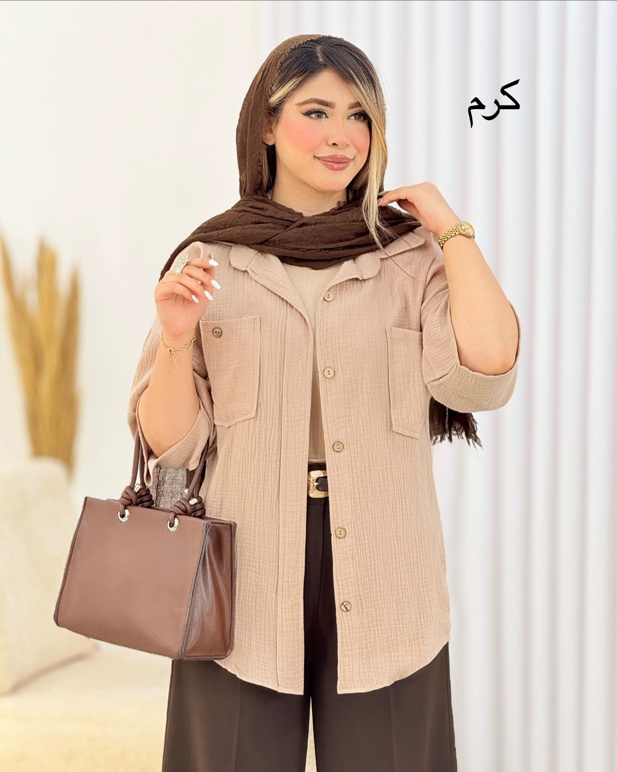 شومیز رنگی جلو جیب کد I715