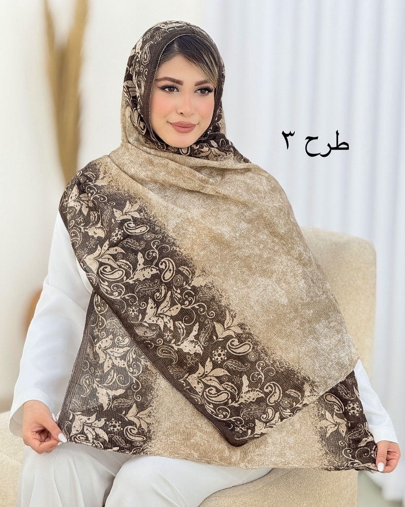 شال نخی دورنگ طرحدار کد i640