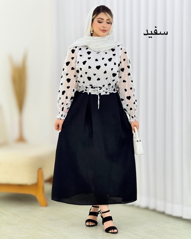 ست شومیز دامن قلبی مجلسی کد i664