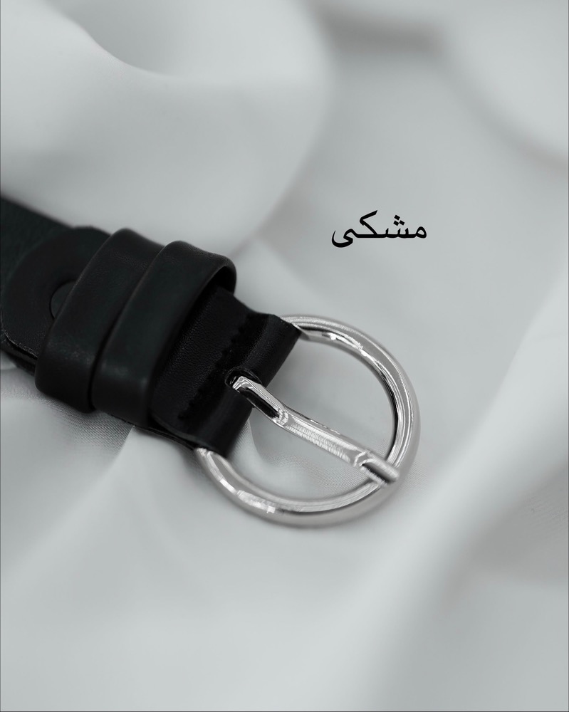 کمربند چرم باریک سگک گرد کد i697