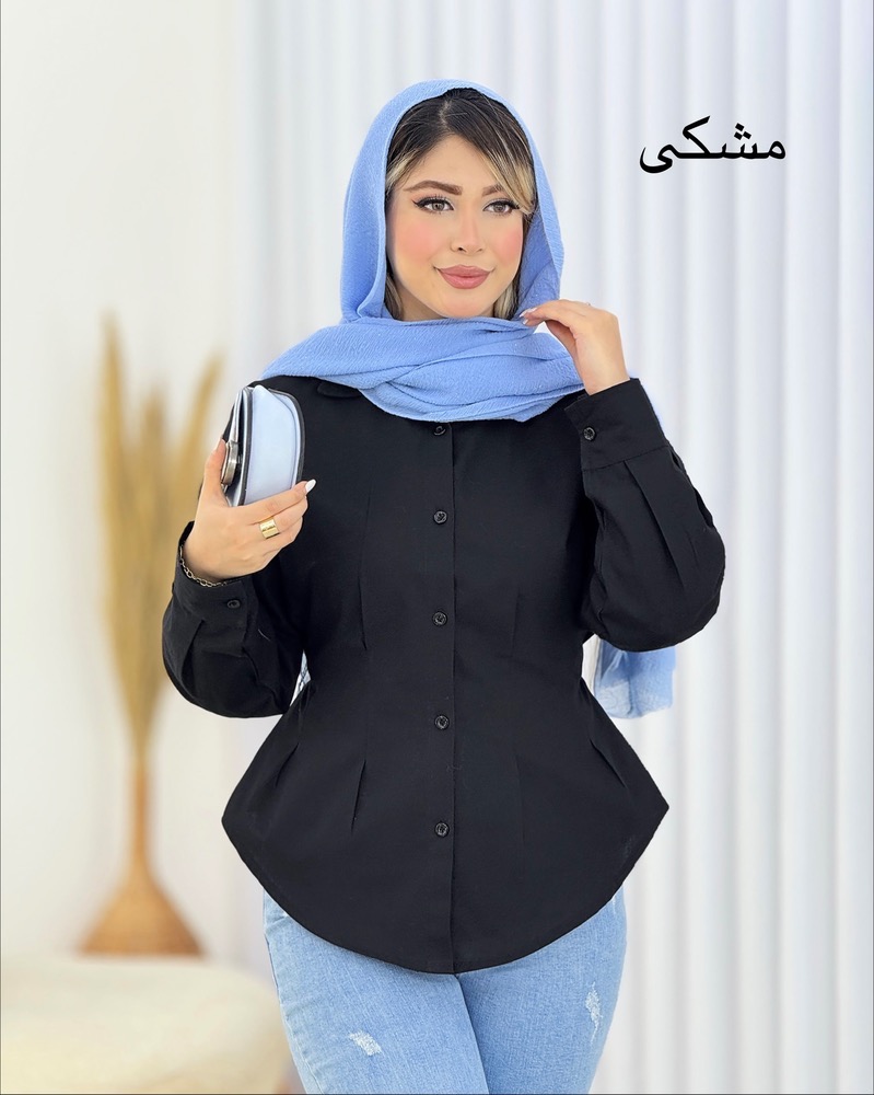 شومیز لینن کمرکش کد i699