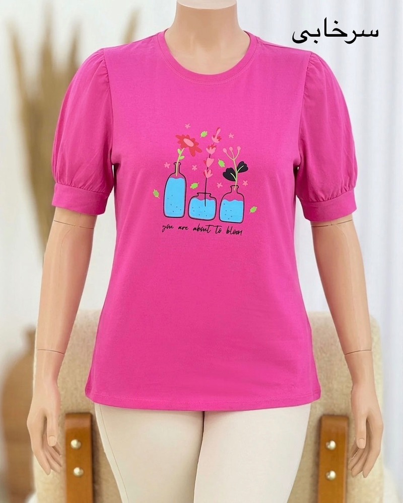 تیشرت چین‌دار طرح گل کد i666