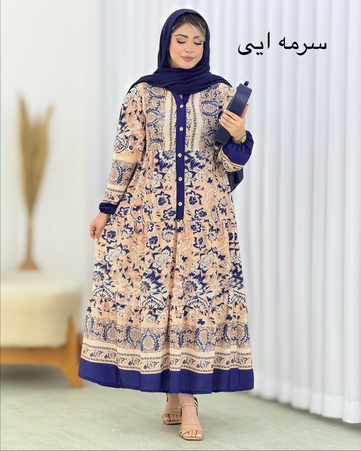 پیراهن ساحلی جلو دکمه بوگاتی کد i425