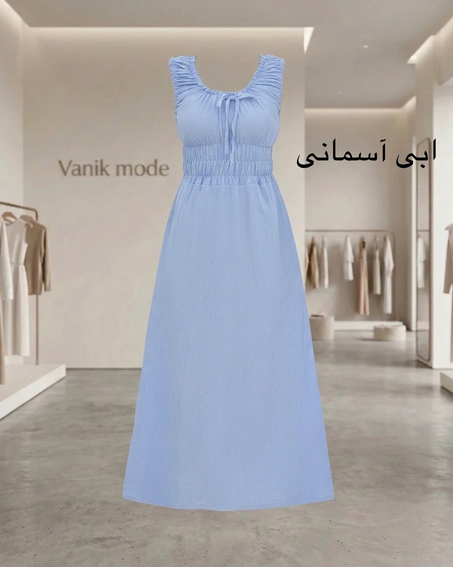 پیراهن ساحلی یقه چین دار ینزی کد i879
