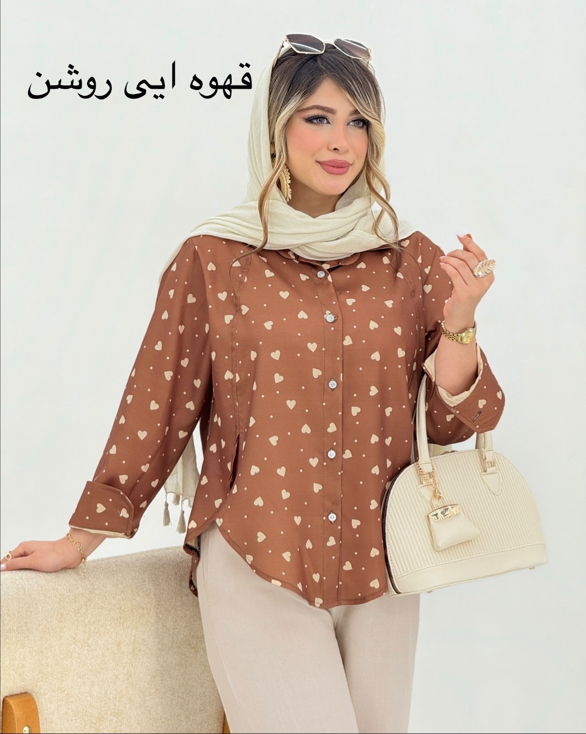 شومیز چاکدار قلبی صوفیا کد i863