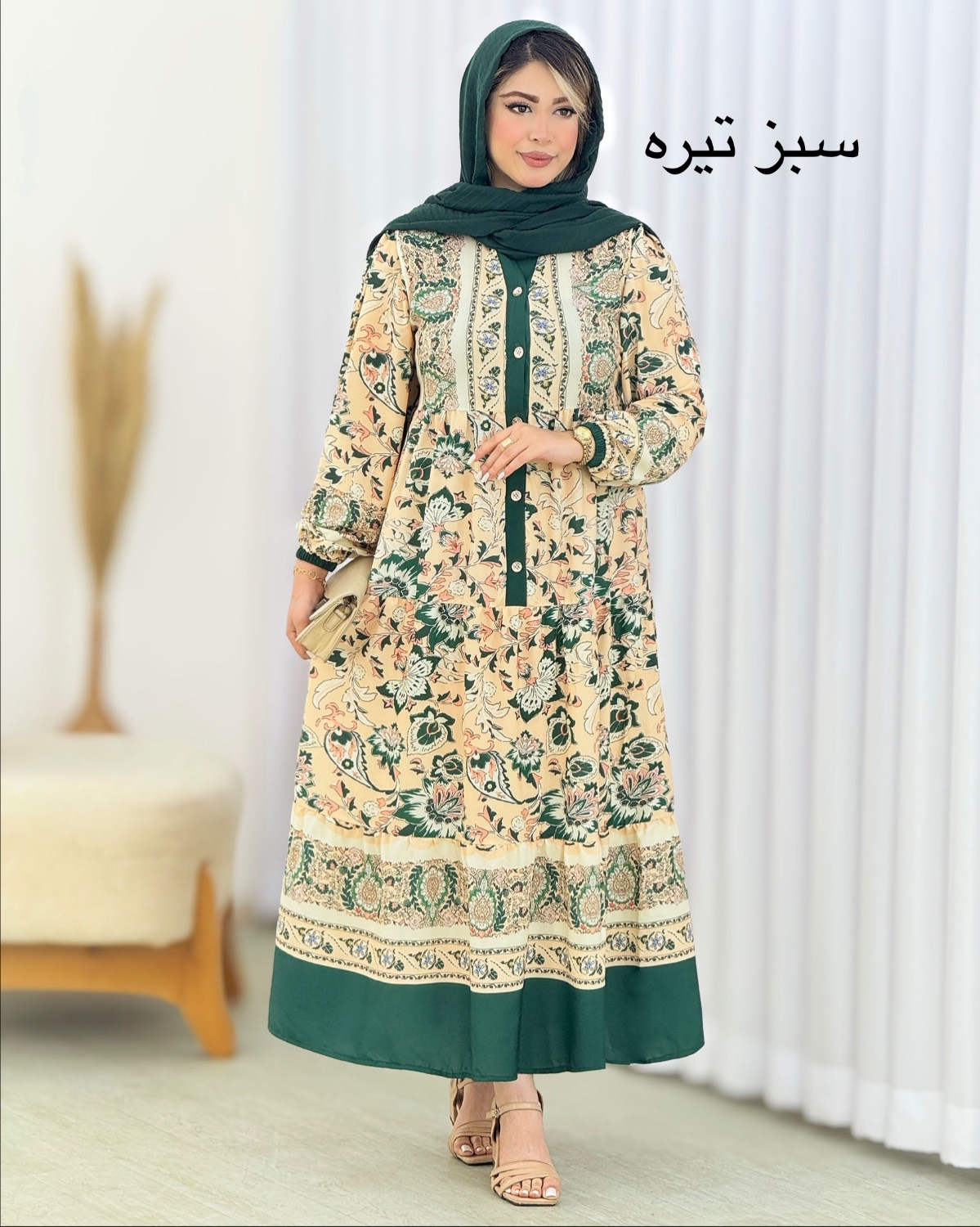 پیراهن ساحلی جلو دکمه بوگاتی کد i425