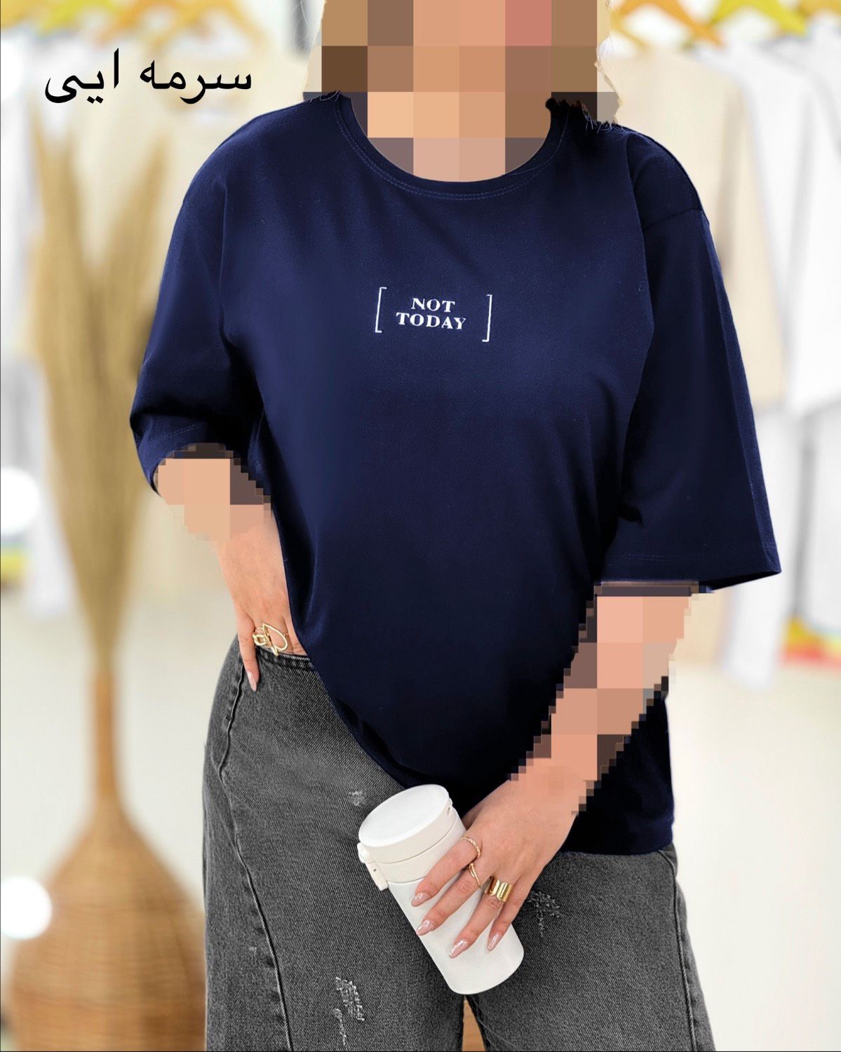 تیشرت باکسی چاپی نخ پنبه کد i415