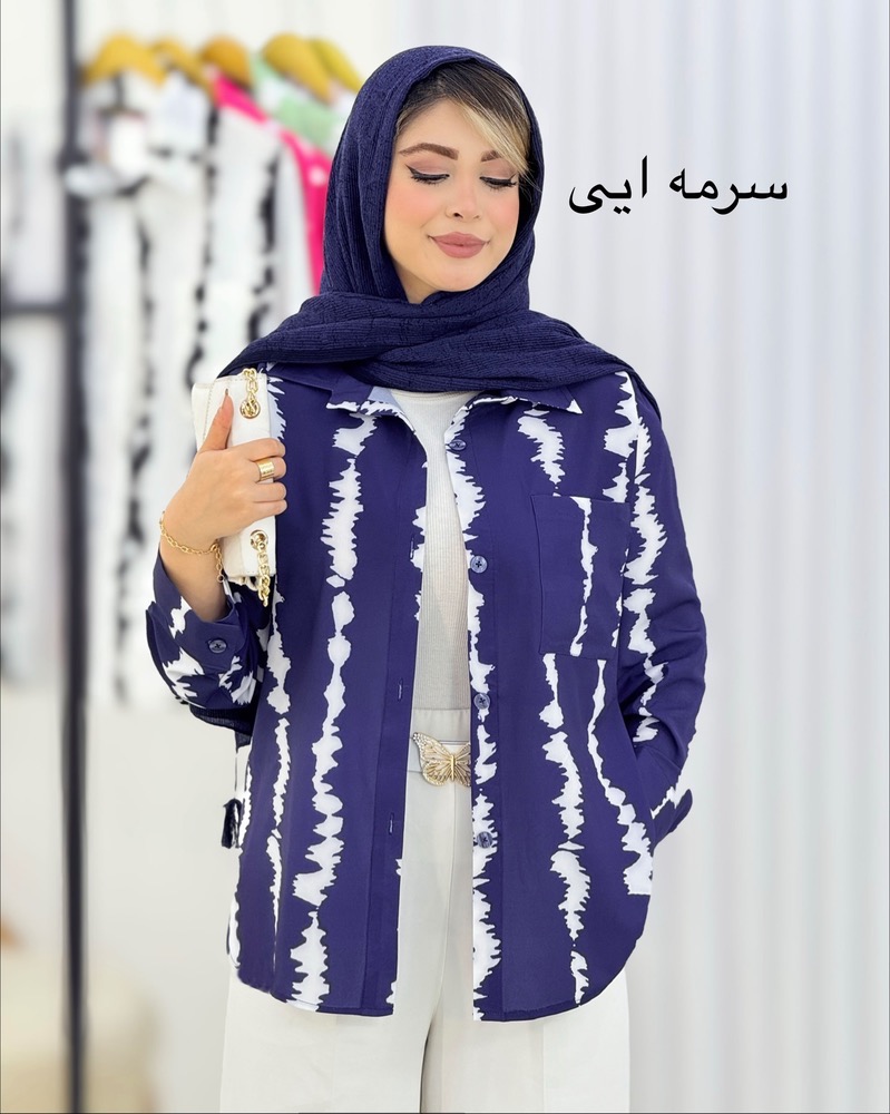 شومیز بوگاتی چاپی راه‌راه کد i438
