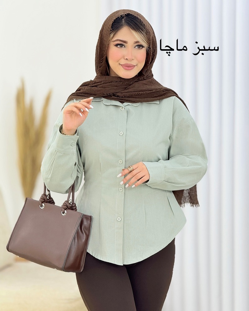 شومیز لینن کمرکش کد i699