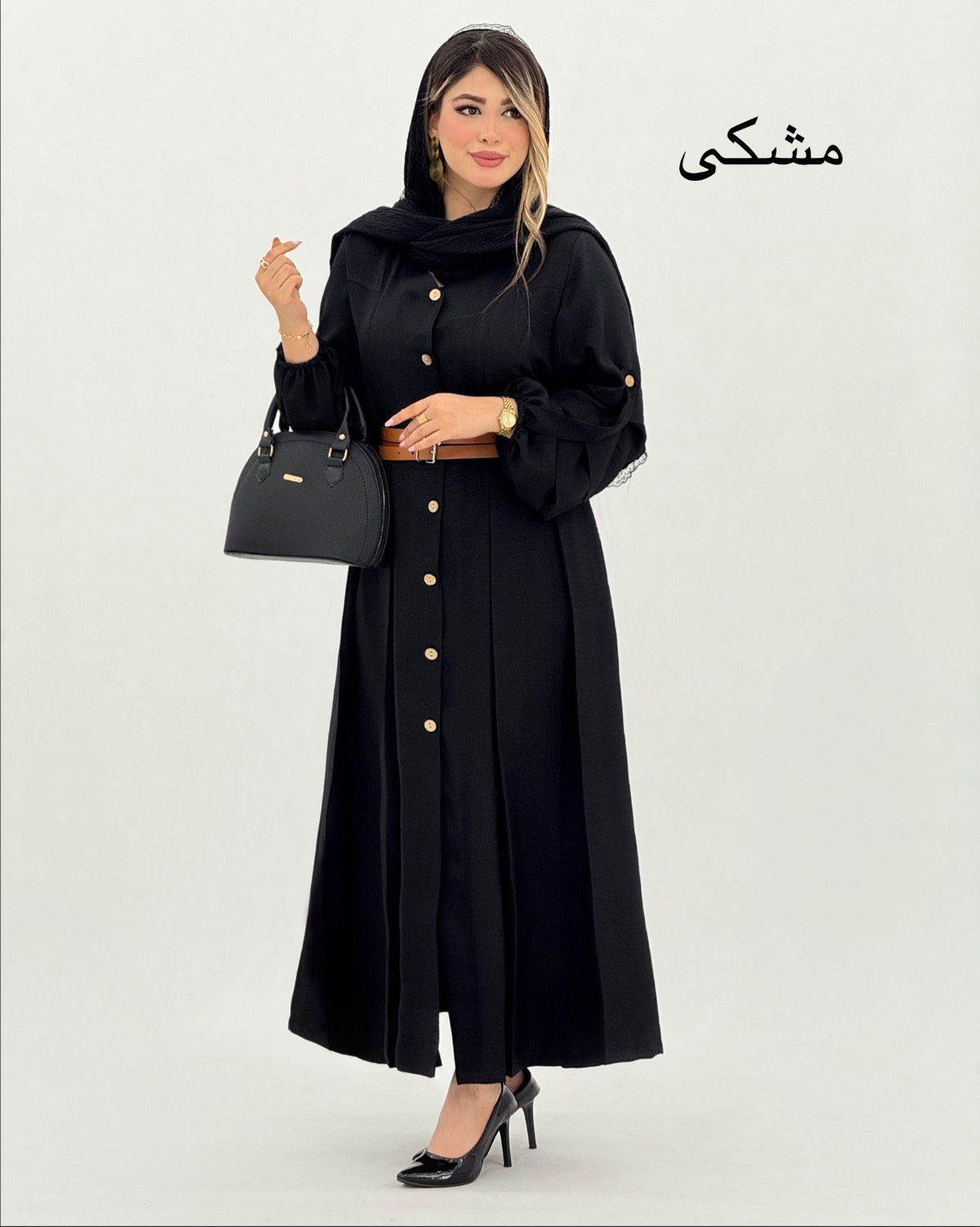 پیراهن شانتون بلند دو کمربندی  کد i871