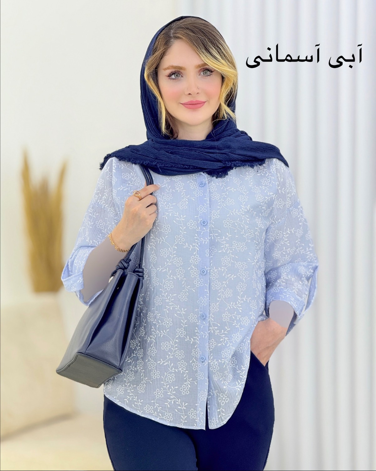 شومیز شیشه‌ای طرح گل کد i804