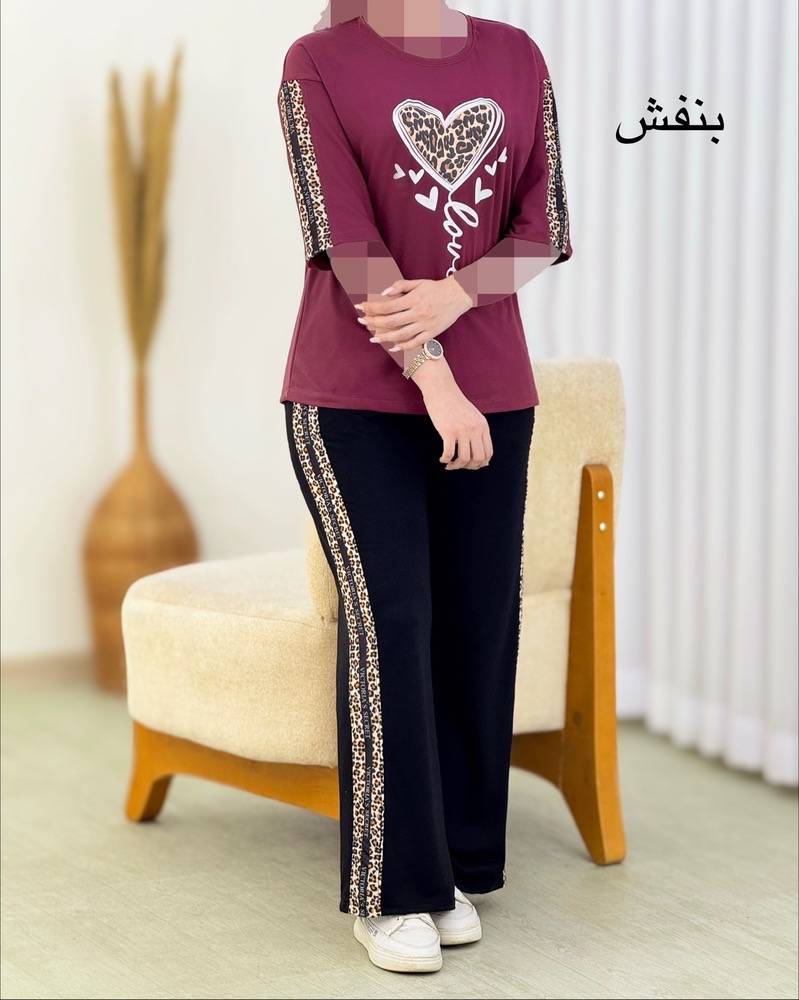 ست تیشرت شلوار پلنگی کد I634