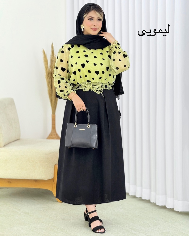 ست شومیز دامن قلبی مجلسی کد i664