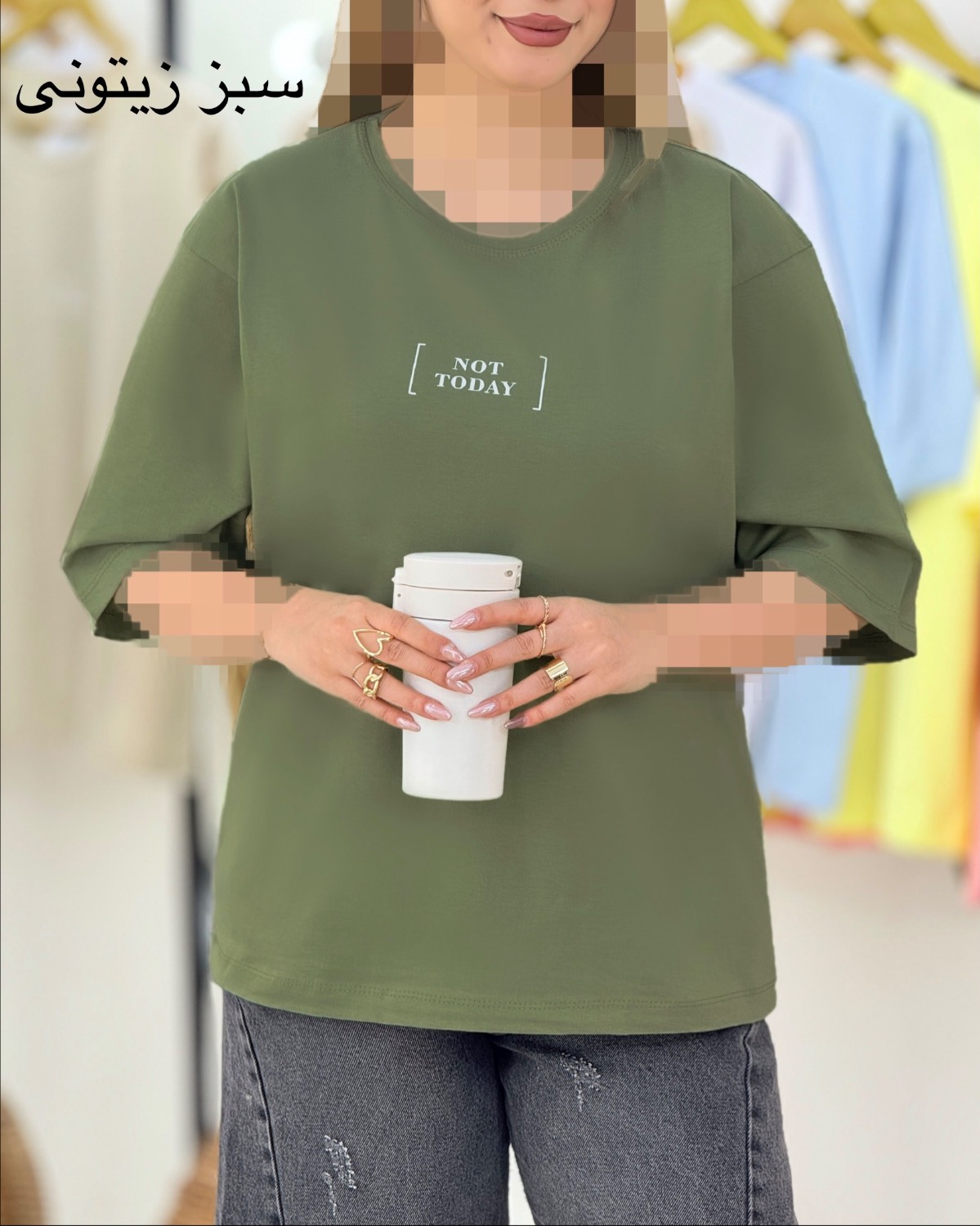 تیشرت باکسی چاپی نخ پنبه کد i415