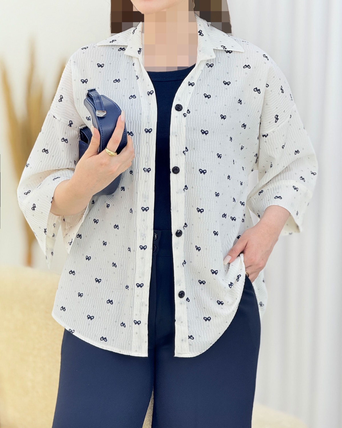 شومیز پاپیون‌ اطلس کد i734