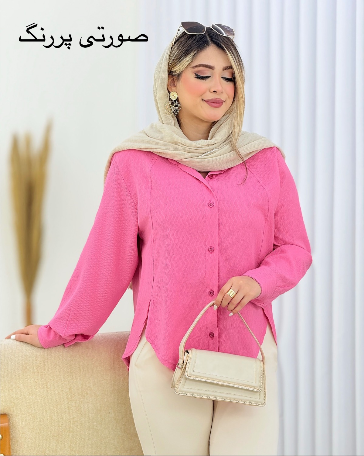 شومیز پایین هلال چاکدار کد i361