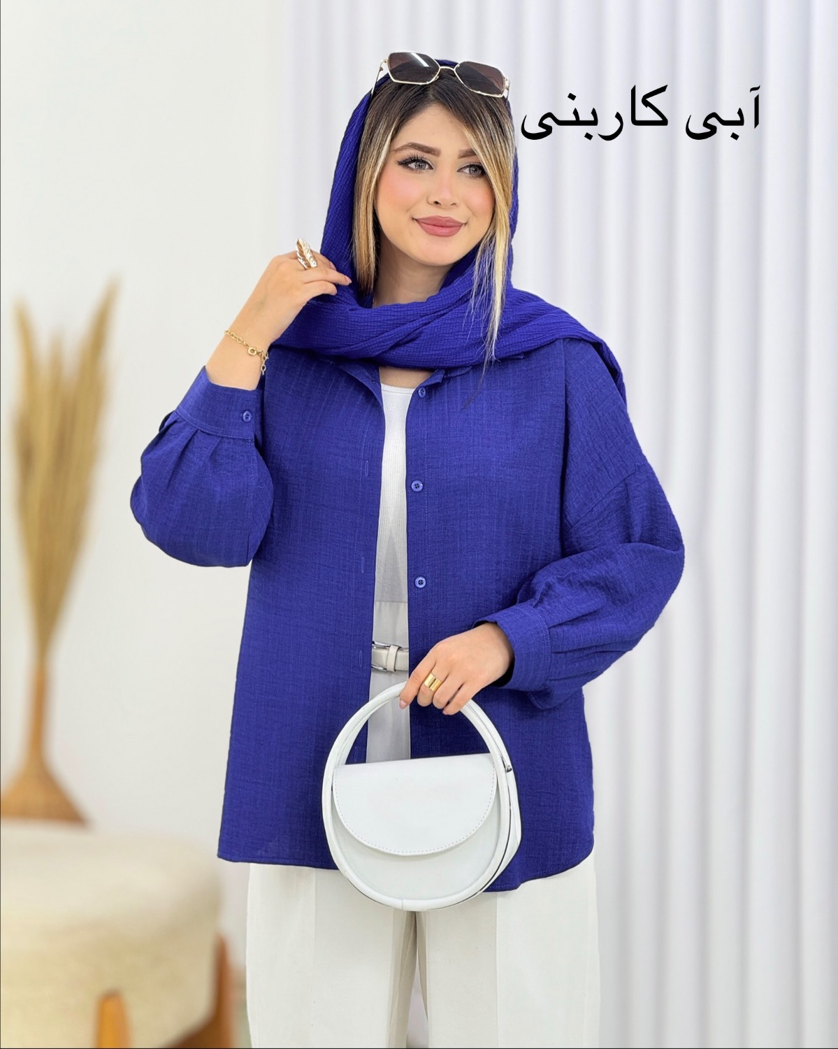 شومیز دکمه‌دار شانتون ژاکارد کد i667