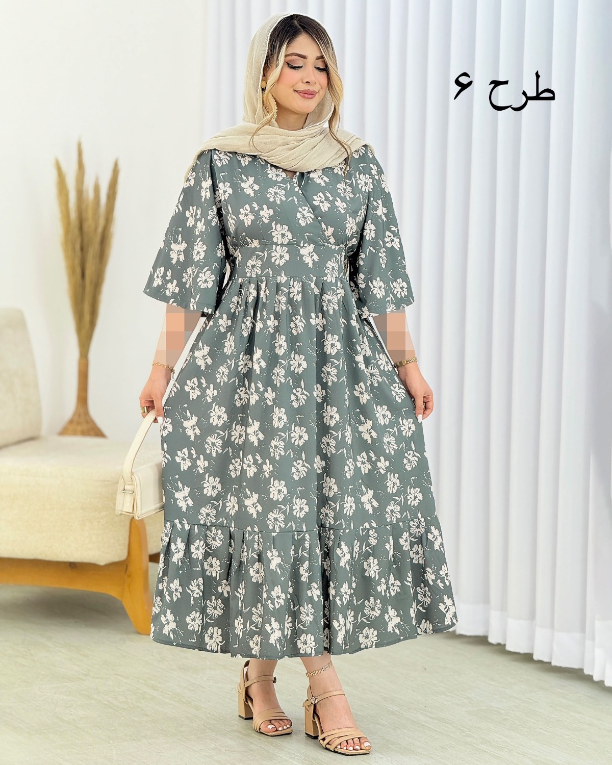 پیراهن ساحلی بوگاتی گلدار کد i725