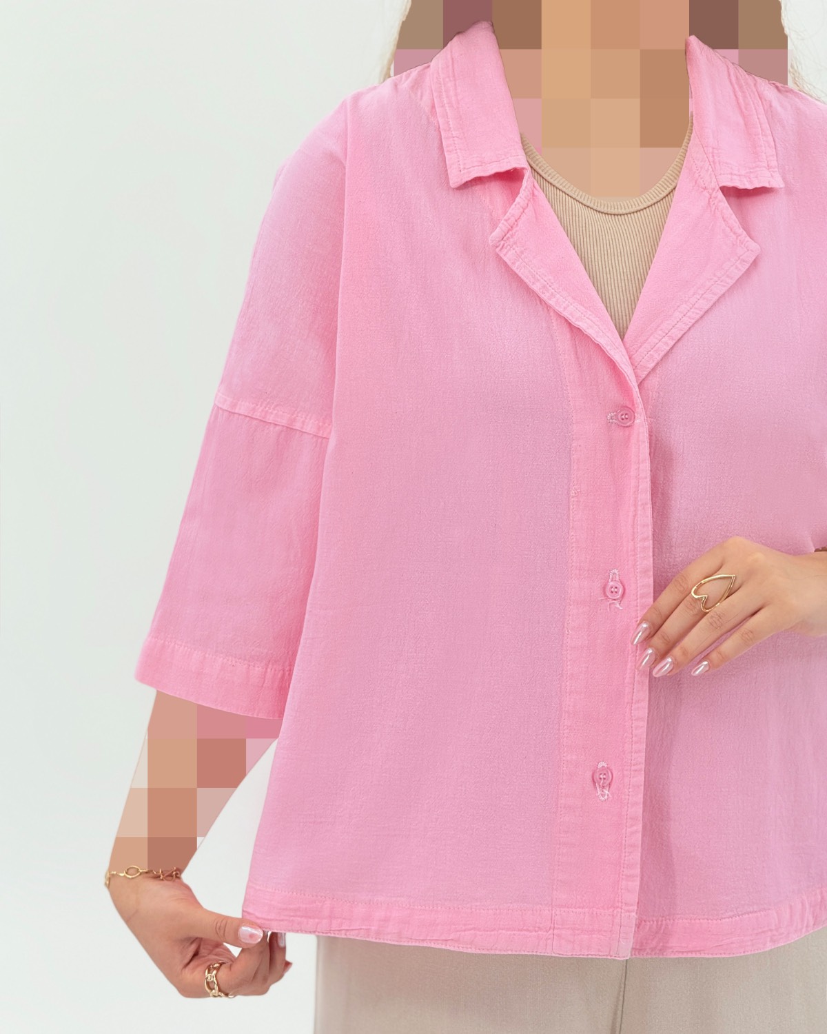 شومیز لینن ساده کد i766