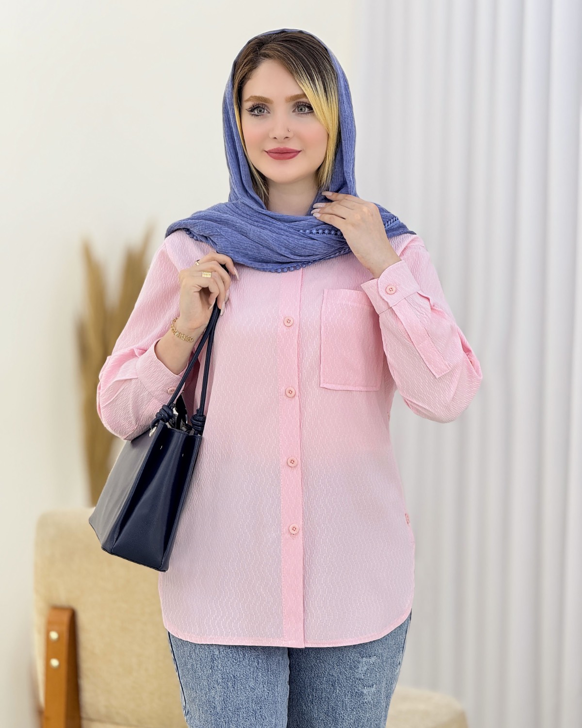 شومیز بغل دکمه وِیو کد i757