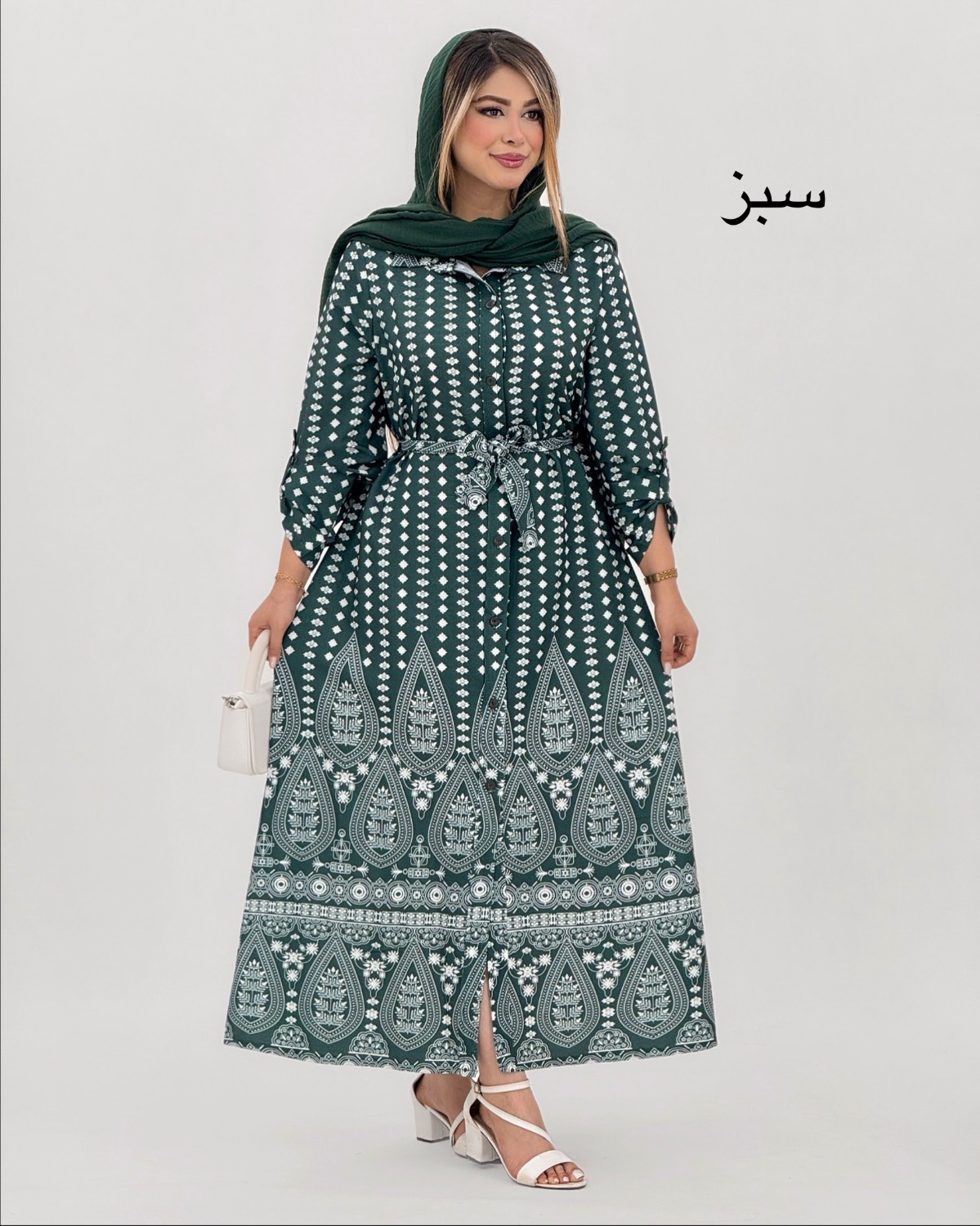 پیراهن بلند جلو دکمه ینزی کد i864