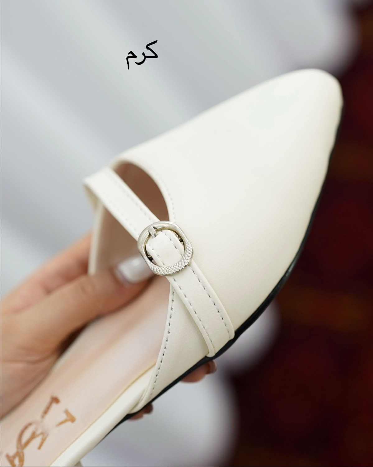 کفش چرم سگک‌دار رنگی کد i705