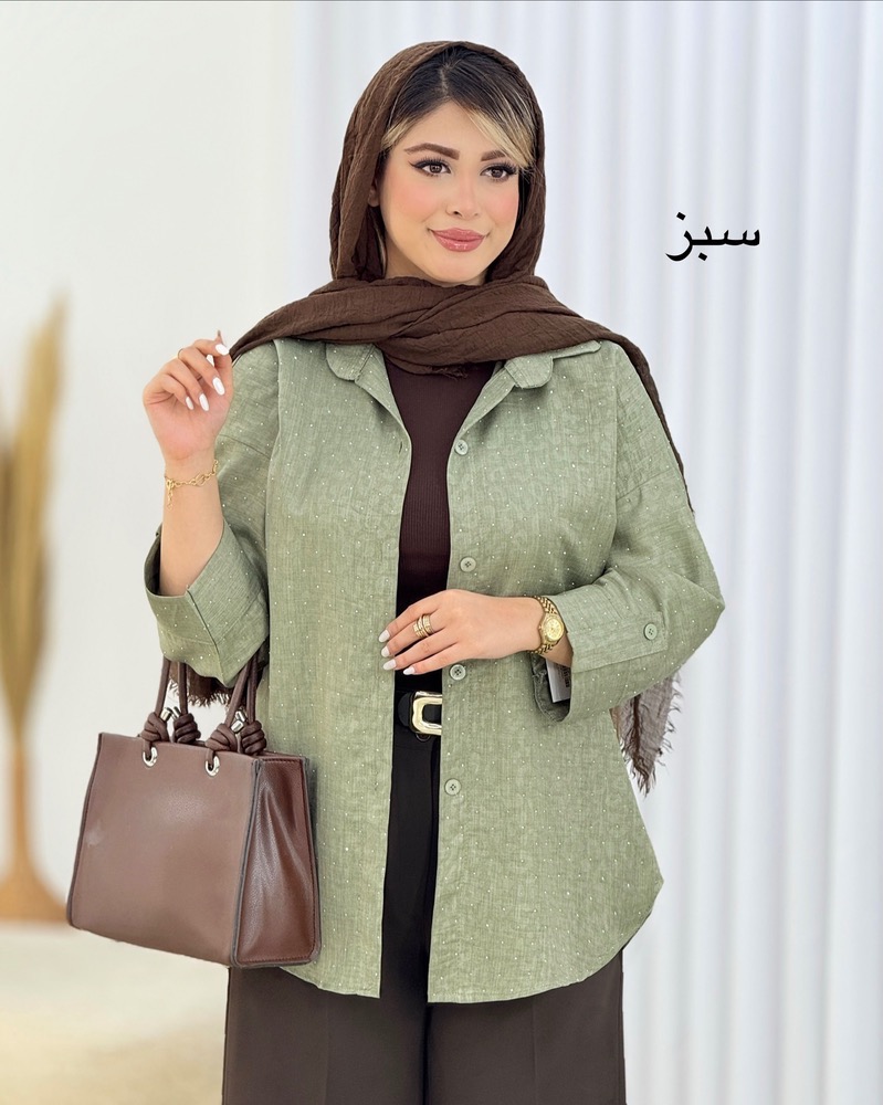 شومیز صوفیا نگینی پاگون‌دار کد i615
