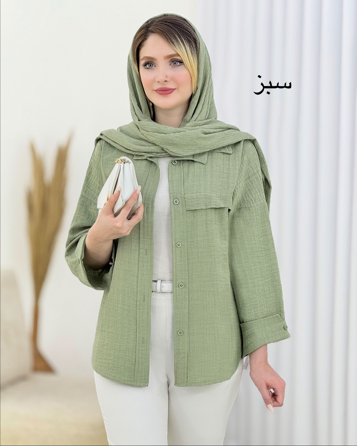 شومیز آستین پاکتی دکمه نما کد i711
