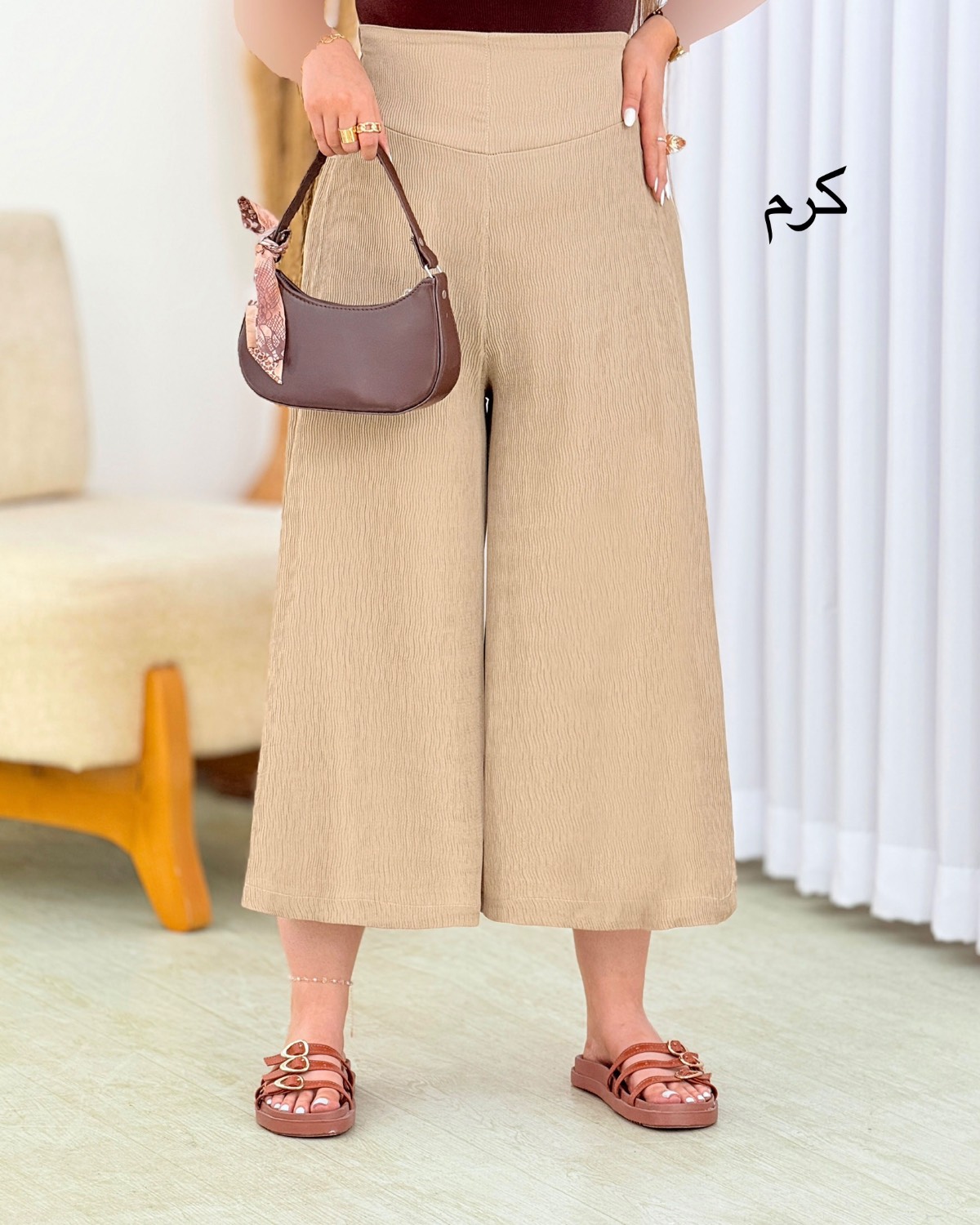 دامن شلواری پلیسه کمرکش کد i490