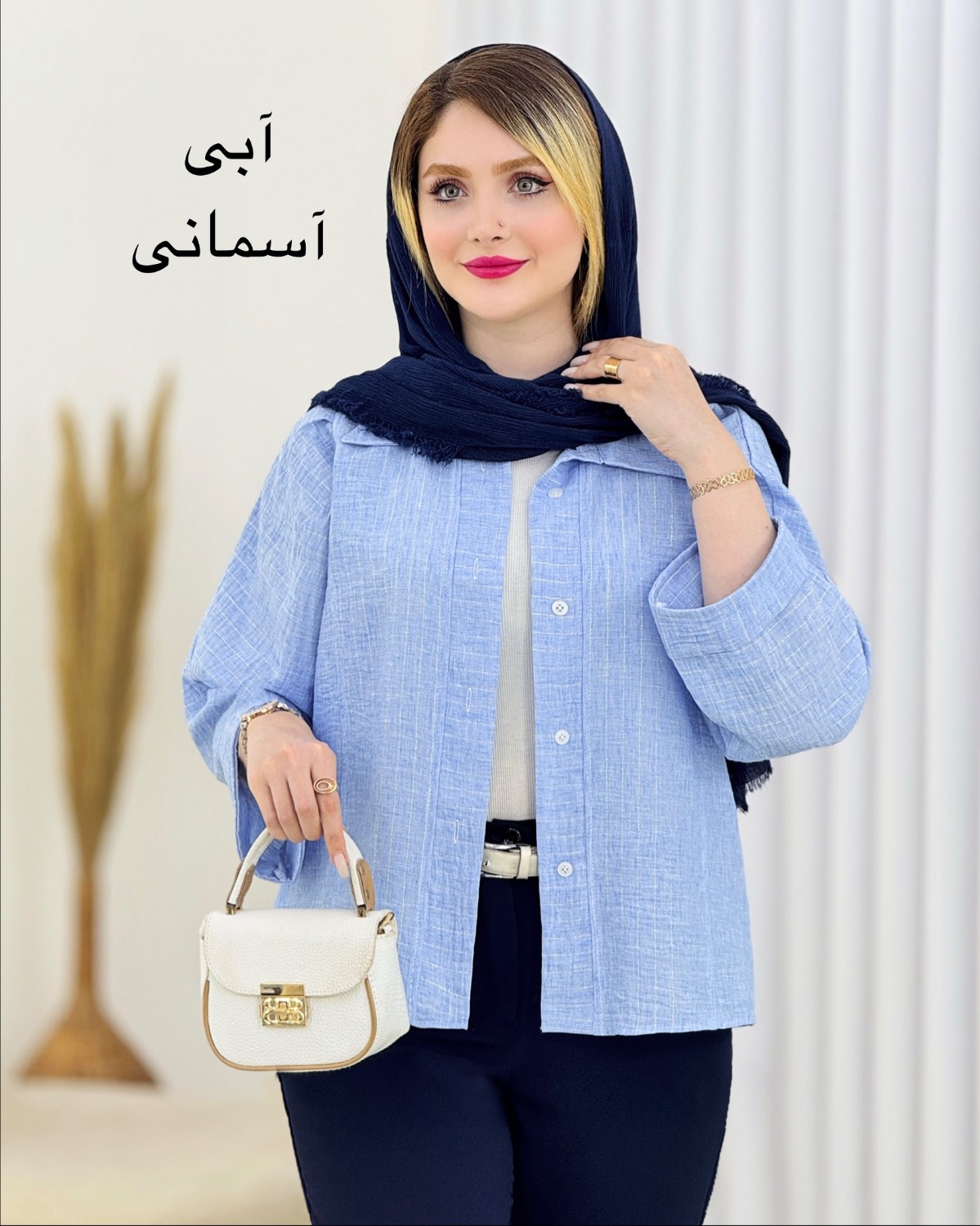 شومیز راه راه آستین پاکتی کد i806