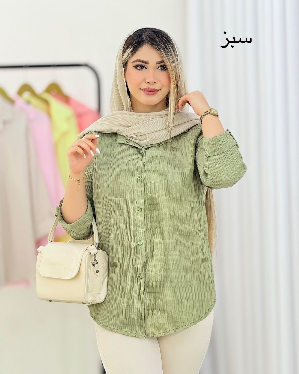 شومیز پفکی آستین پاکتی کد i482
