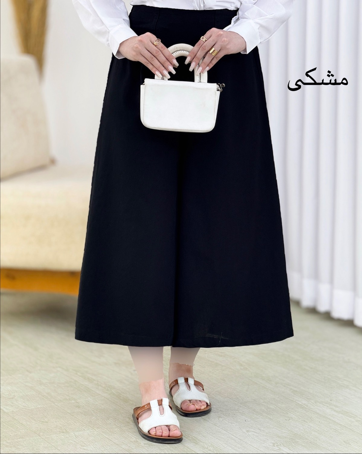 دامن شلواری لینن بلند کد i792