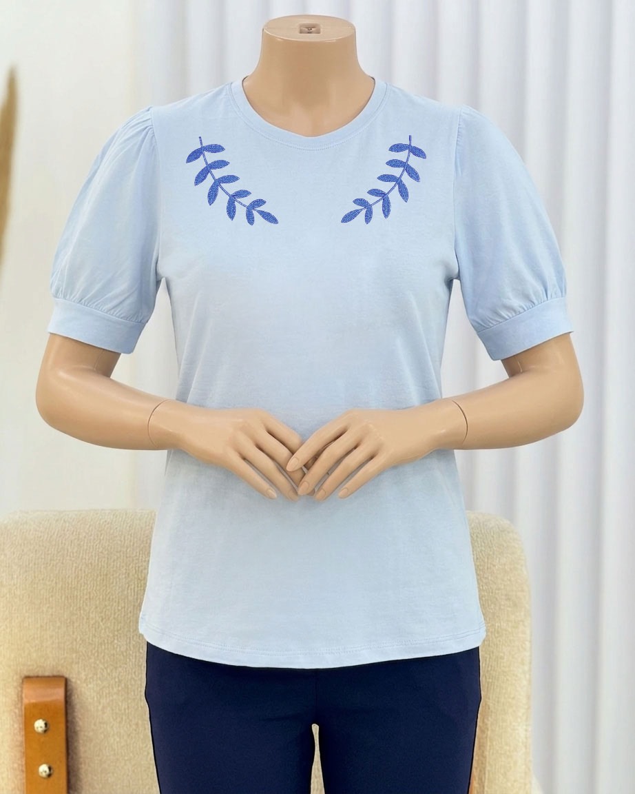 تیشرت گلدوزی طرح برگ کد i751