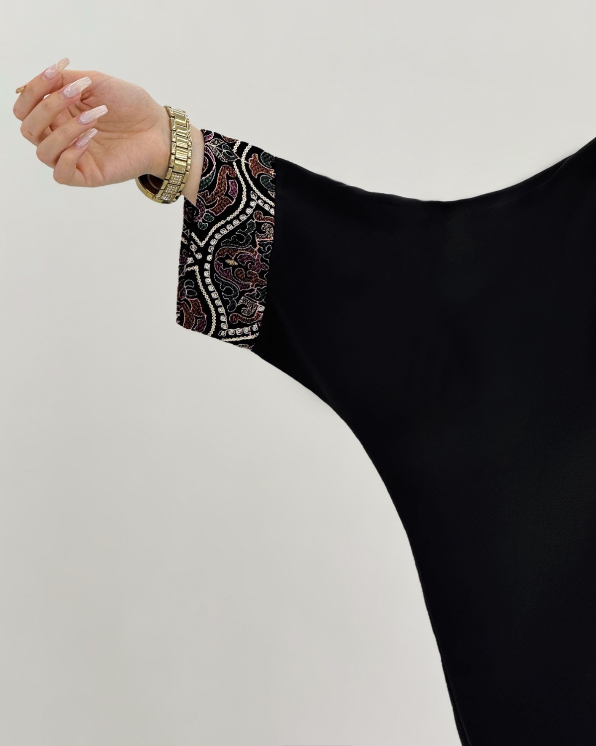 مانتو عبایی خرج کار ریش دار کد i860