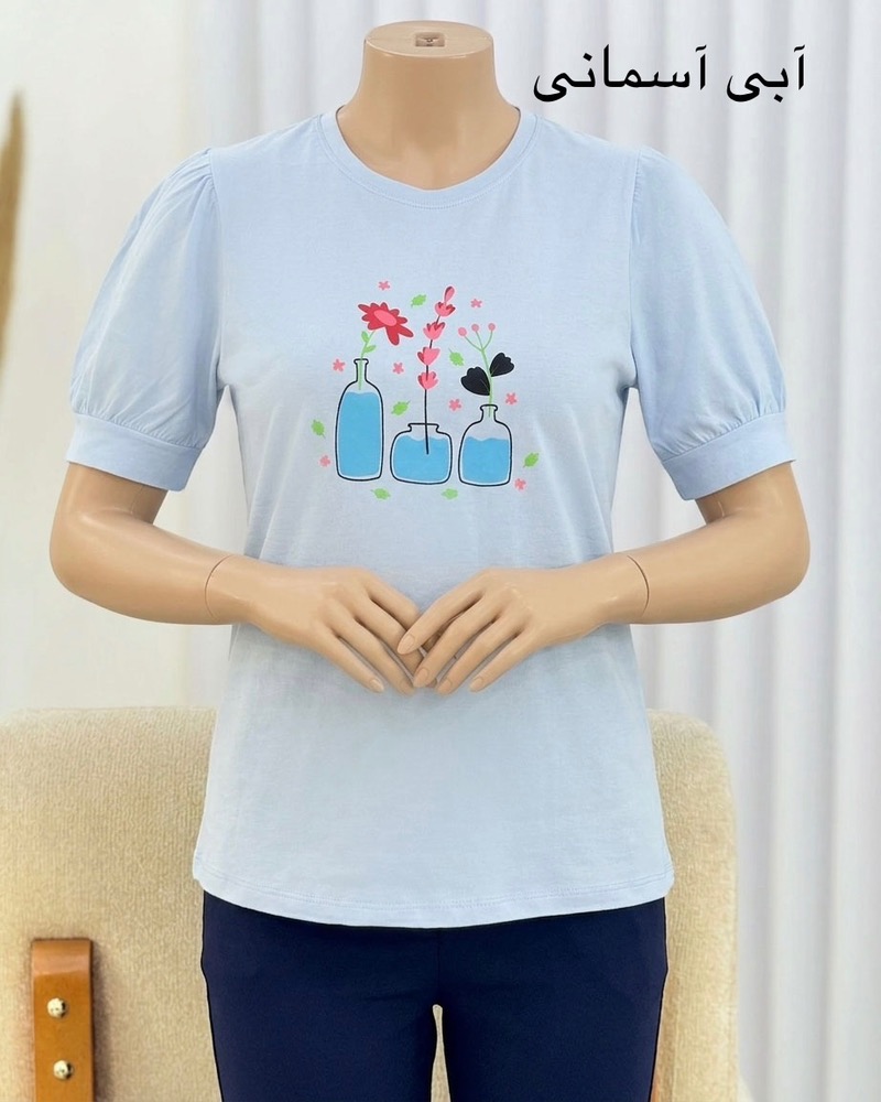 تیشرت چین‌دار طرح گل کد i666