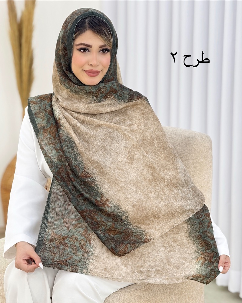 شال نخی دورنگ طرحدار کد i640