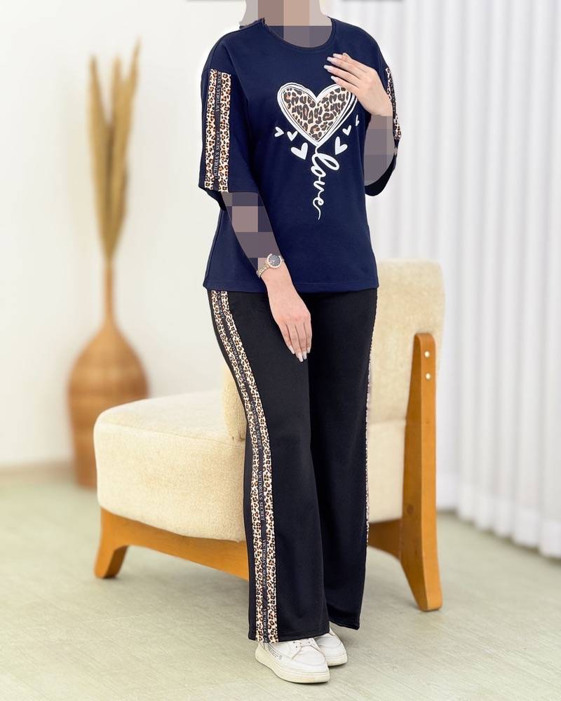 ست تیشرت شلوار پلنگی کد I634