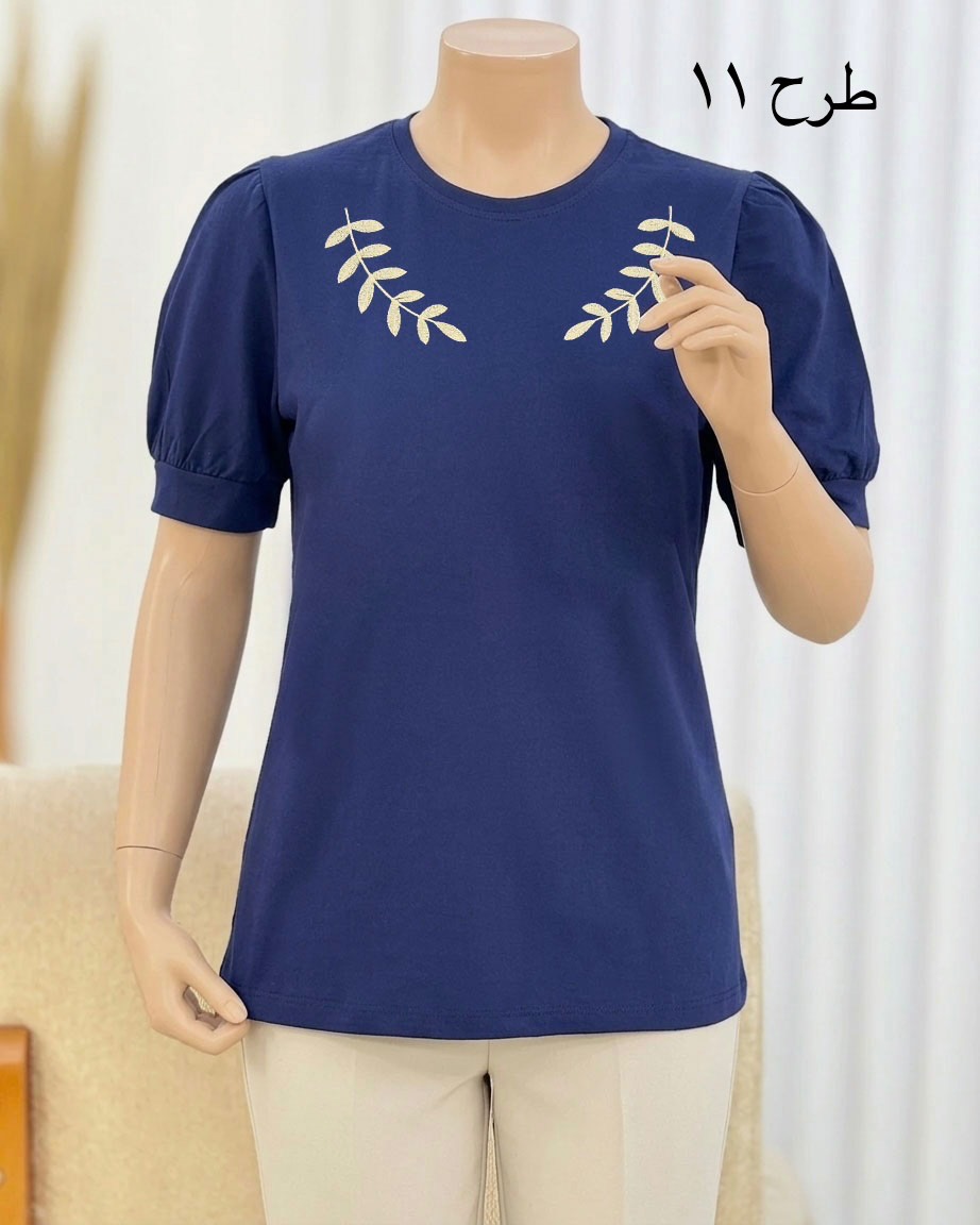 تیشرت گلدوزی طرح برگ کد i751