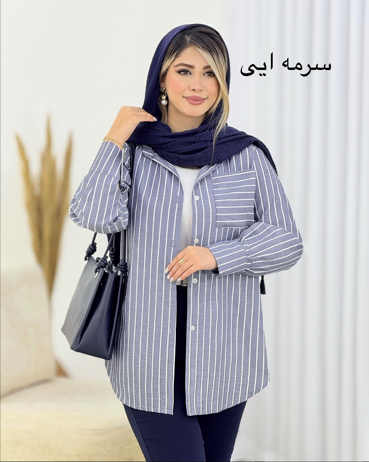 مانتو راه راه درشت کد I719