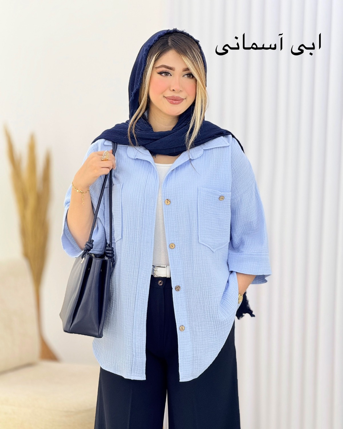 شومیز رنگی جلو جیب کد I715