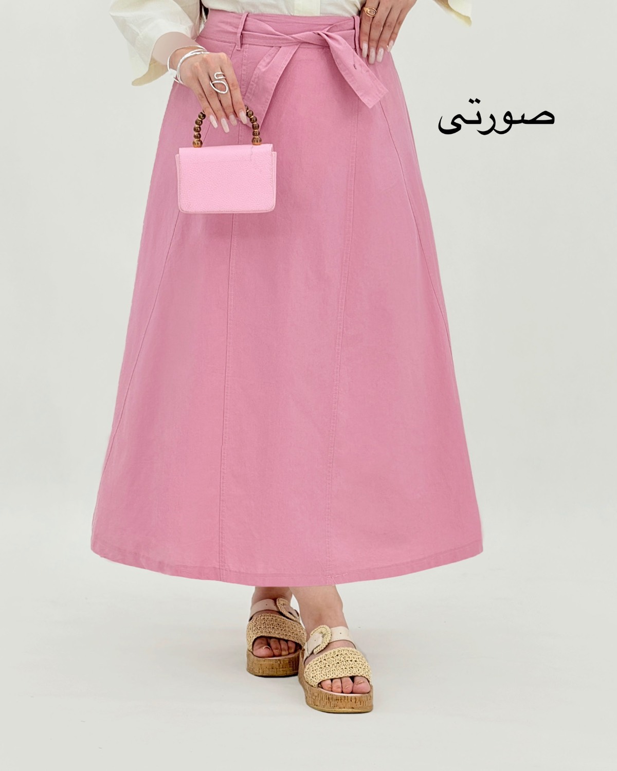 دامن جلو بندی لینن جناغی زارا کد i795