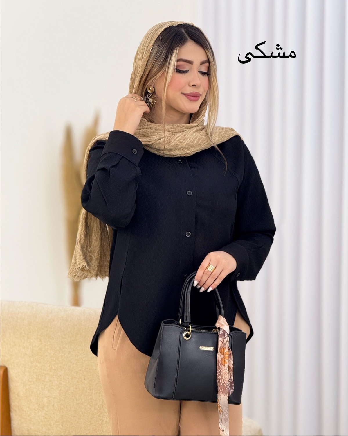 شومیز پایین هلال چاکدار کد i361