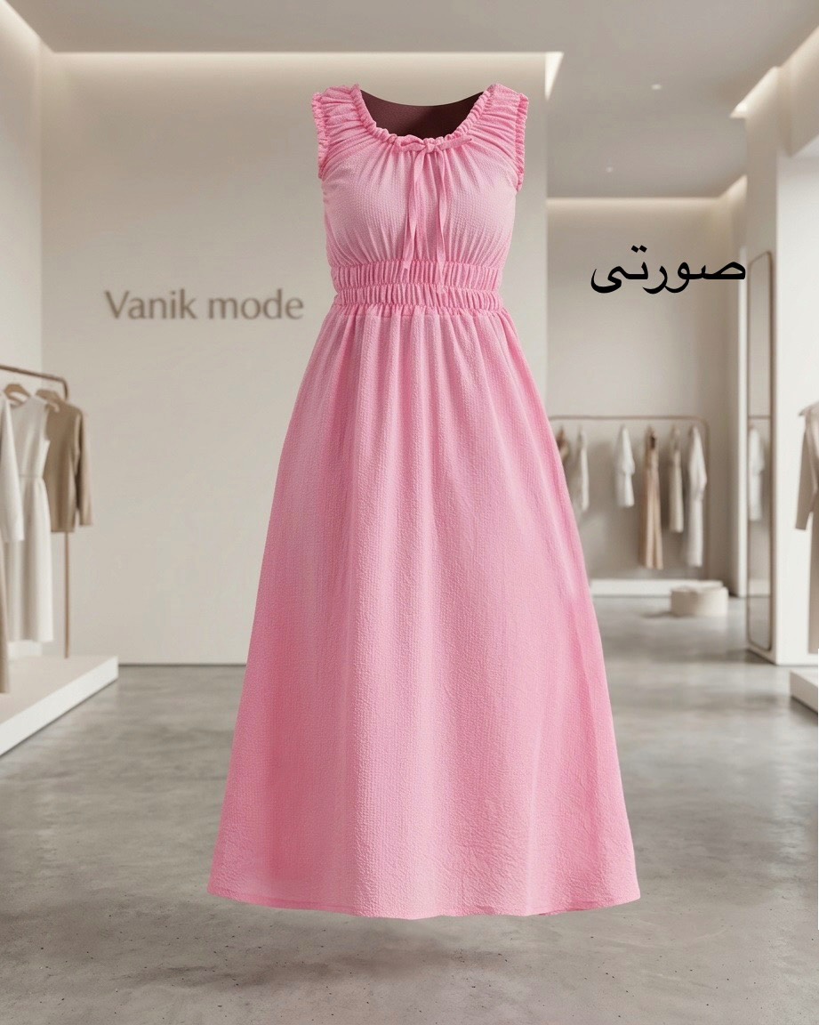 پیراهن ساحلی یقه چین دار ینزی کد i879
